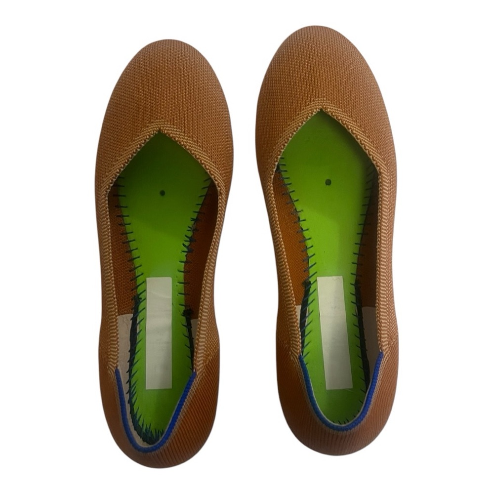 Rothy's Rust Orange Ballet Flats with Blue Trim - Picture 11 of 15